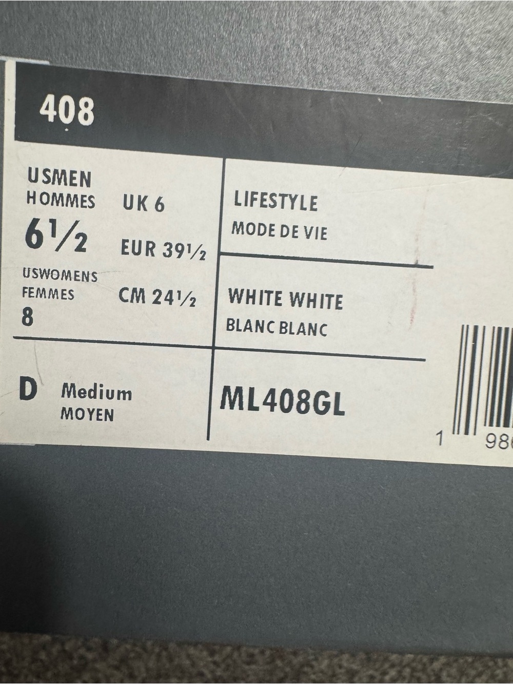 New Balance 408 Sneaker Size 8 - Picture 6 of 6